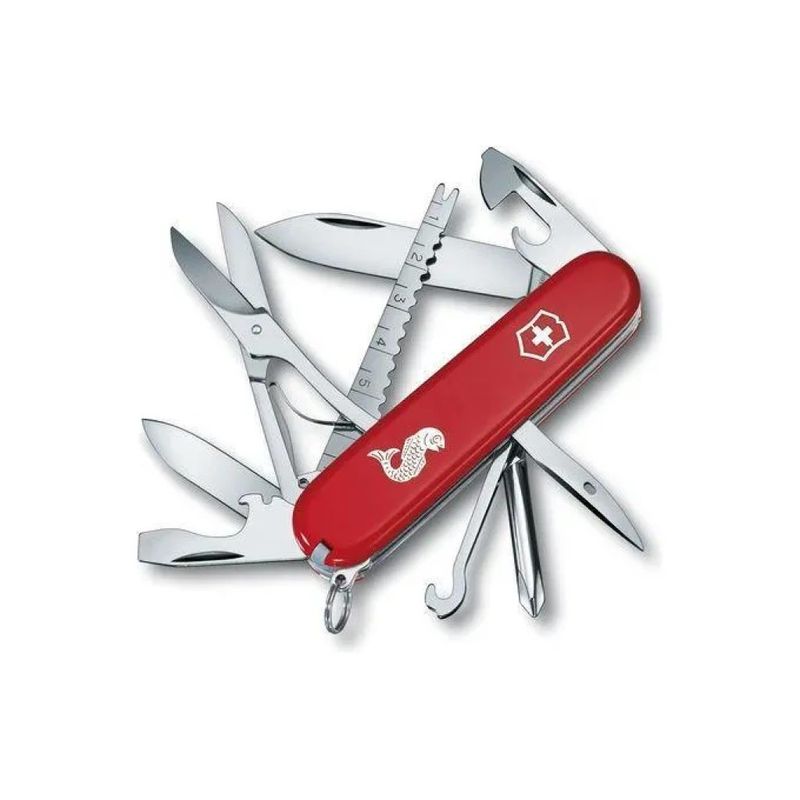 Victorinox Fisherman 1.4733.72 – Coltellino multiuso rosso, 18 funzioni