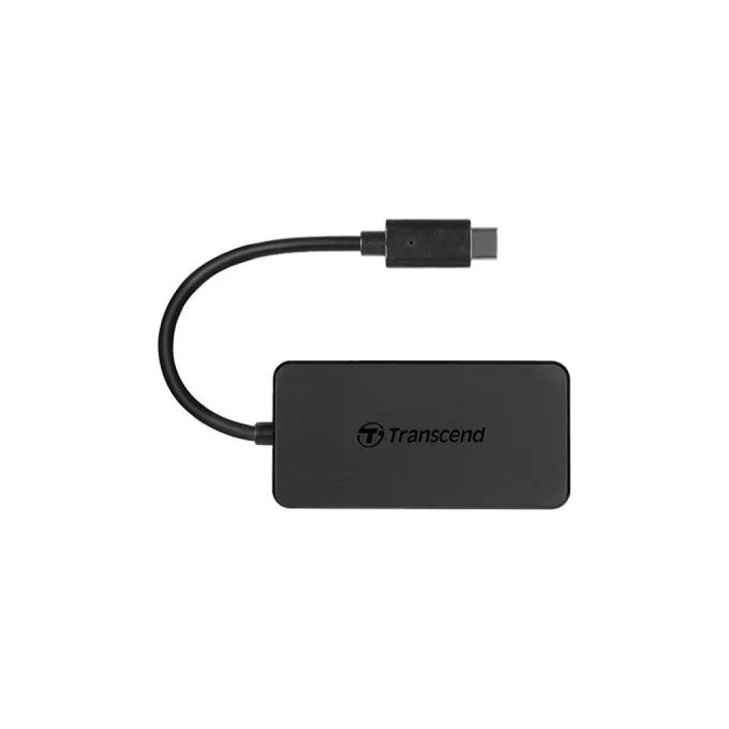 Transcend TS-HUB2C Hub USB-C a 4 Porte USB-A, 5 Gbps, Nero