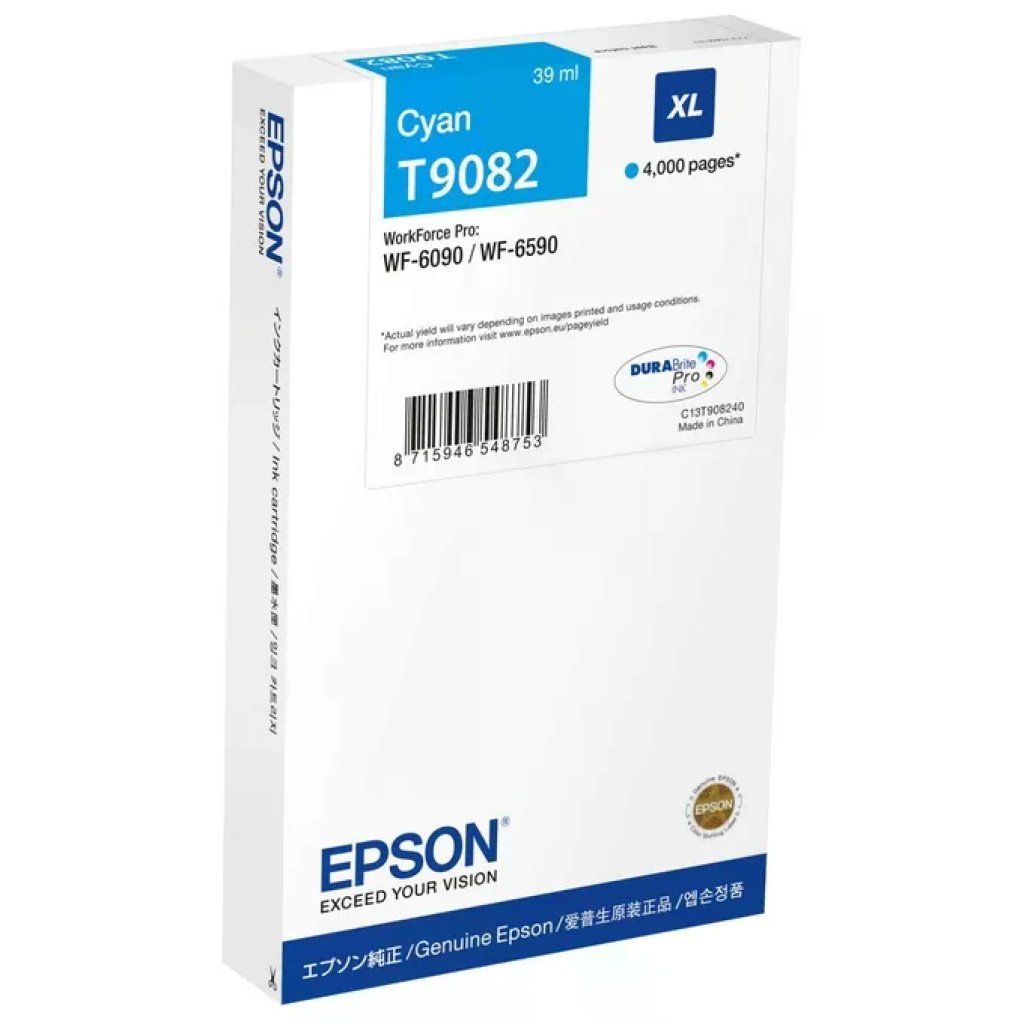 Epson T9082 Cartuccia d’Inchiostro Ciano XL Originale, 39 ml Epson T9082 Cartuccia d’Inchiostro Ciano XL Originale, 39 ml