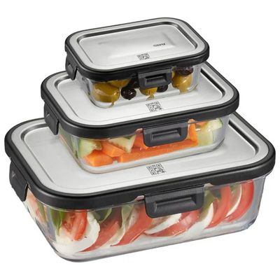 GEFU Milo G-12799 – Set di 3 contenitori in vetro borosilicato