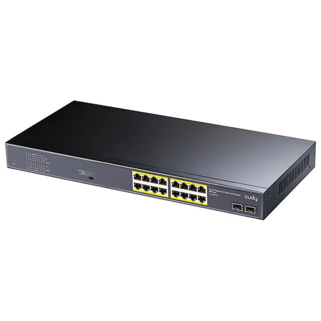 Cudy GS1020PS2 Switch Gigabit PoE+ 16 porte, 2 SFP, 200 W, Rack 19”
