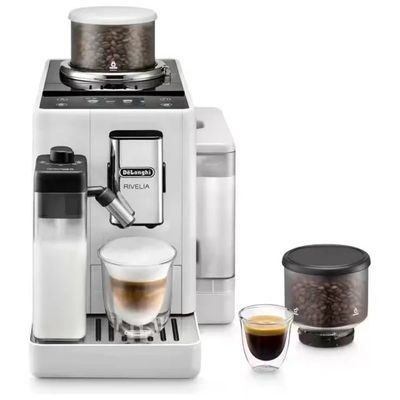 DELONGHI De’Longhi Rivelia EXAM440.55.W Macchina da Caffè Automatica con Sistema Latte, Bianca