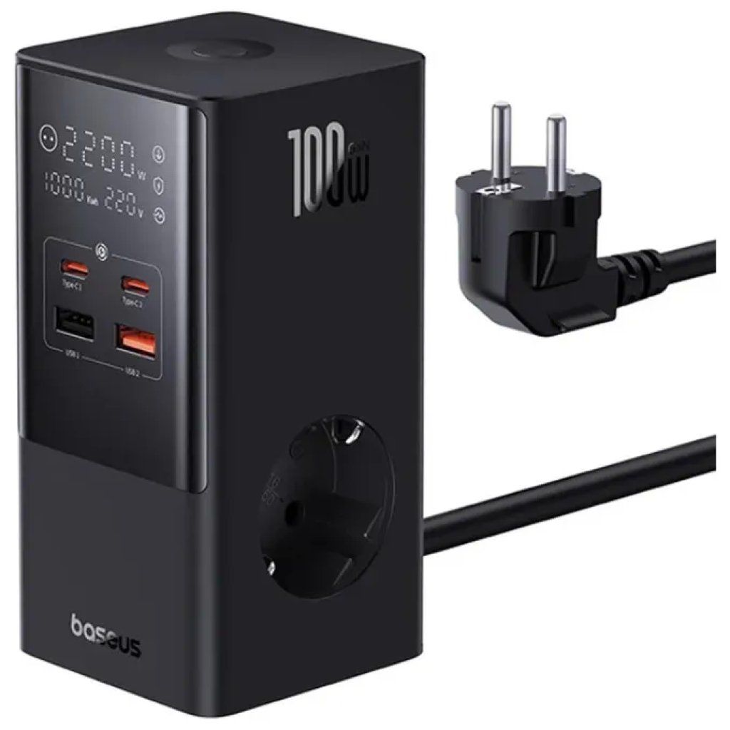 Baseus PowerCombo Tower 100W – Multipresa con 2 Prese AC e 4 Porte USB