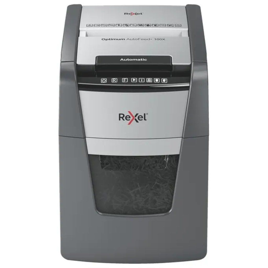 Rexel Optimum AutoFeed+ 100X Distruggidocumenti P-4, 100 fogli, 34 L
