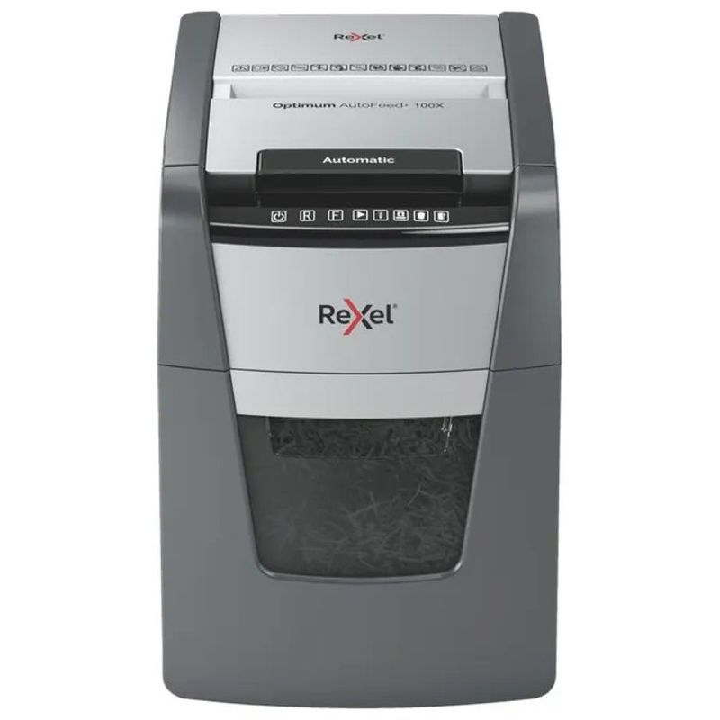 Rexel Optimum AutoFeed+ 100X Distruggidocumenti P-4, 100 fogli, 34 L