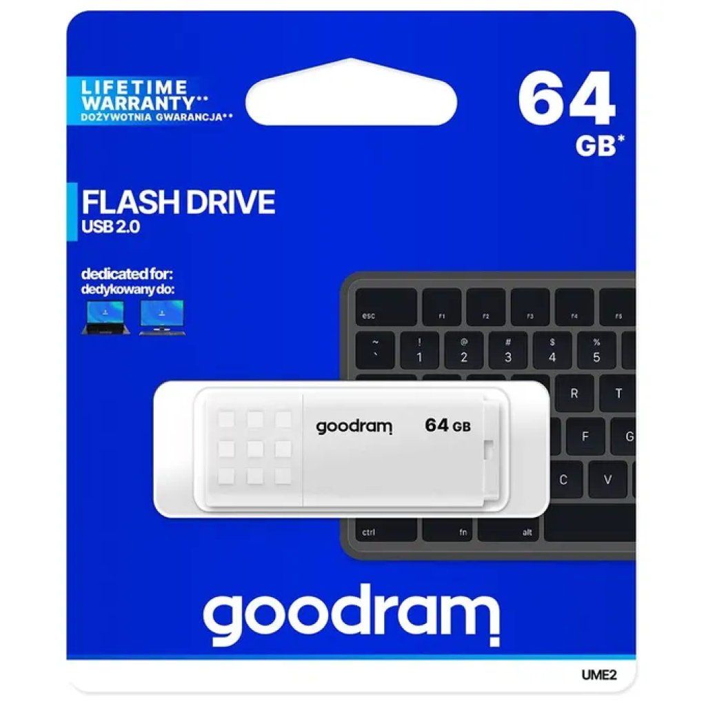 GOODRAM UME2 Chiavetta USB 2.0 da 64 GB, bianca