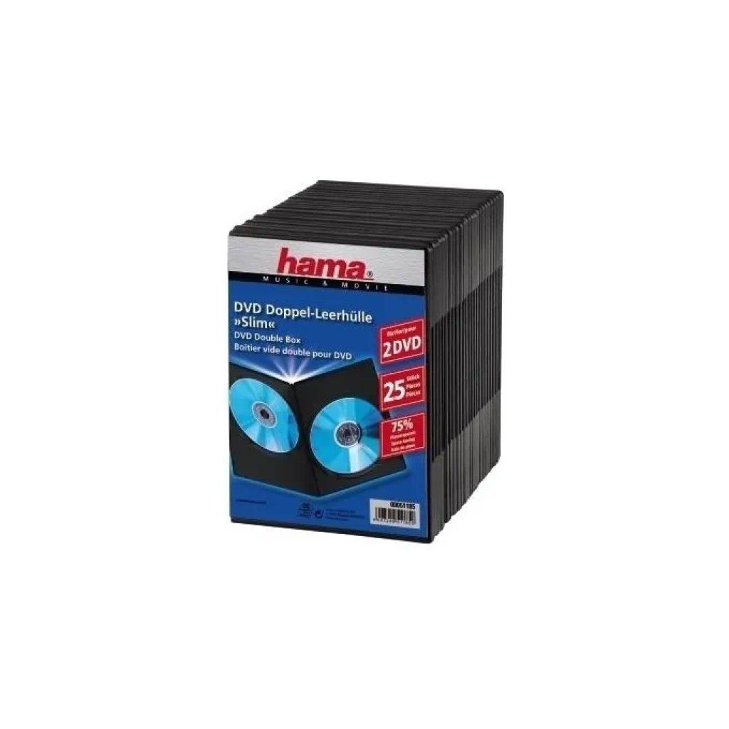 Hama 51185 Custodie DVD Slim Double Box Nero, 25 pezzi