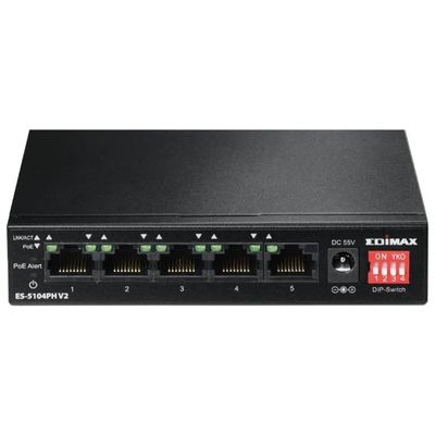 Edimax ES-5104PH V2 Switch Fast Ethernet 5 Porte con 4 Porte PoE+ Edimax ES-5104PH V2 Switch Fast Ethernet 5 Porte con 4 Porte PoE+