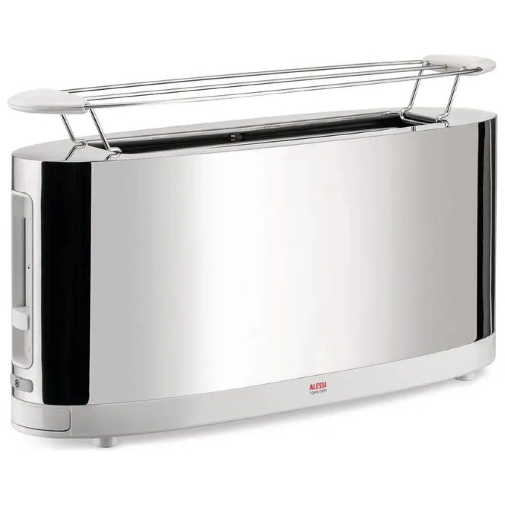 Alessi SG68W Tostapane 1080 W con Griglia Scaldabrioche, Bianco