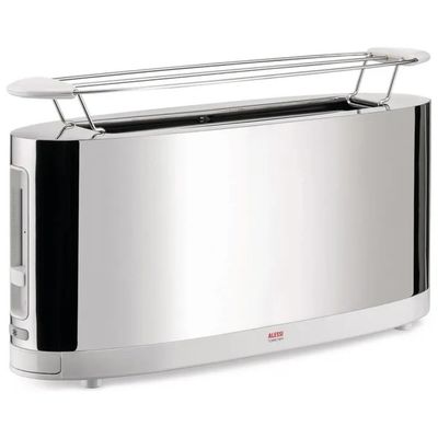Alessi SG68W Tostapane 1080 W con Griglia Scaldabrioche, Bianco