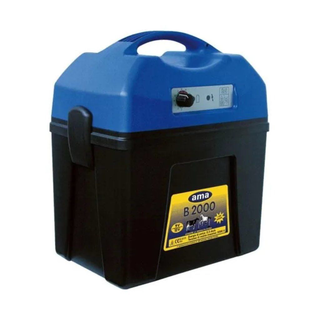 AMA Ranch B2000 Elettrificatore per Recinti, 9/12 V o 230 V, 2,3 J, Nero