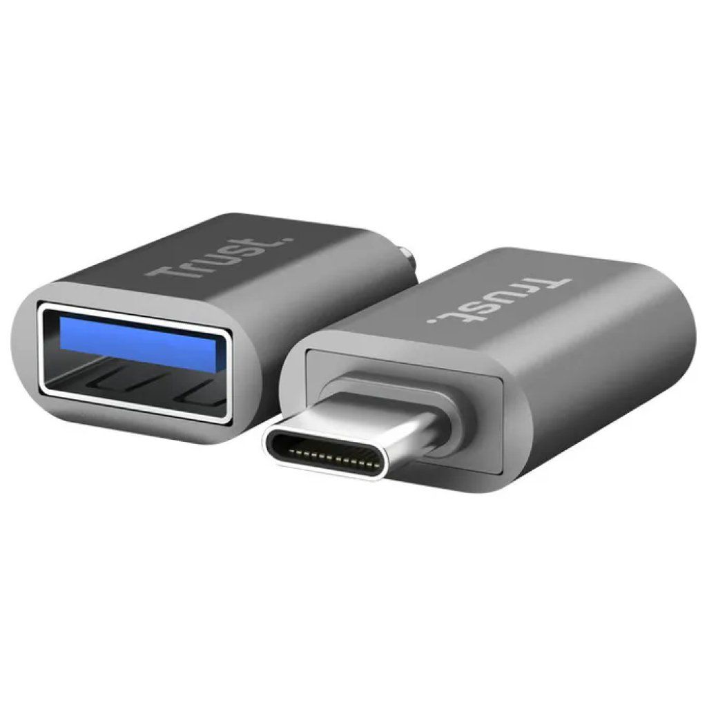 Trust Calyx 26221 – 2 adattatori USB-C a USB-A, USB 3.2 Gen 2, 10 Gbps, argento