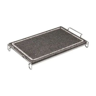 ILSA Invito piastra in pietra lavica 25 x 40 cm con supporto in acciaio inox