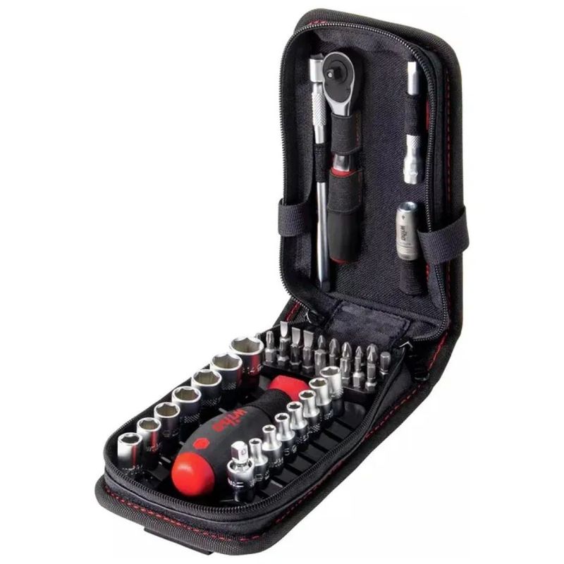 Wiha 44684 Set da 40 pezzi di bussole e inserti da 1/4"