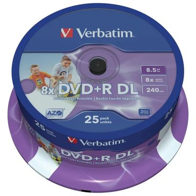 Verbatim 43667 DVD+R DL stampabili 8,5 GB 8x – 25 pezzi Verbatim 43667 DVD+R DL stampabili 8,5 GB 8x – 25 pezzi