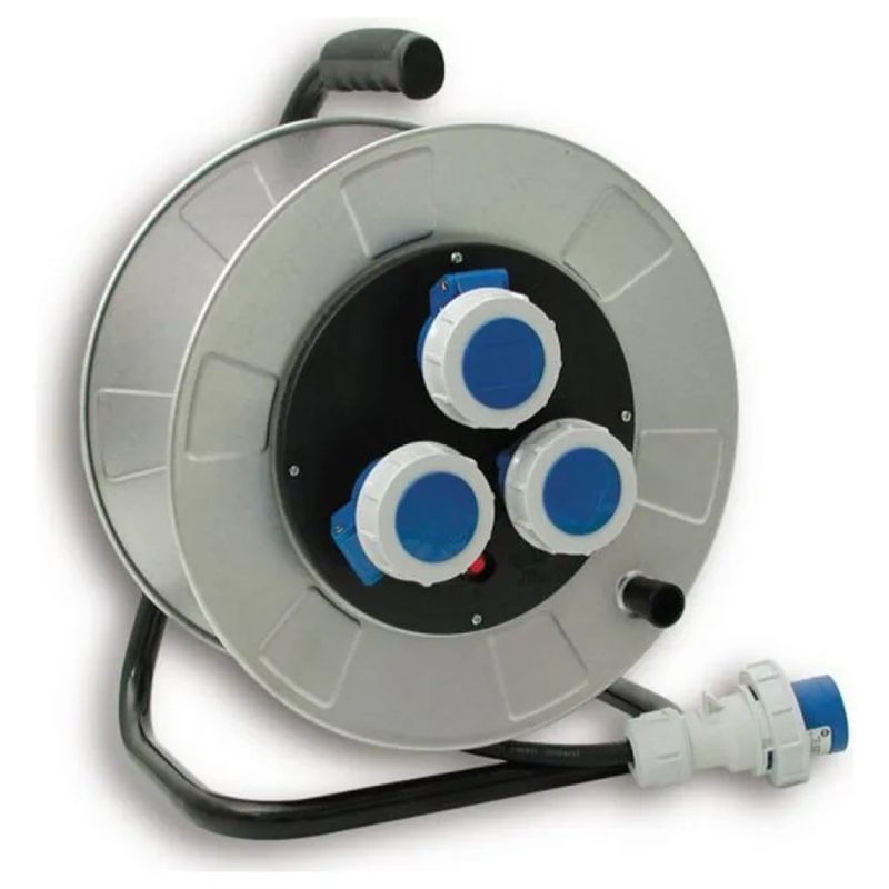 Fanton 14350 Avvolgicavo Industriale 30 m, 3 Prese CEE IP67
