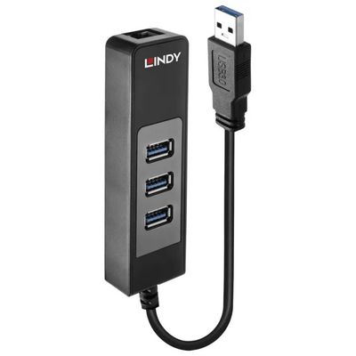 Lindy 43176 Hub USB 3.1 con Gigabit Ethernet e 3 porte USB-A Lindy 43176 Hub USB 3.1 con Gigabit Ethernet e 3 porte USB-A