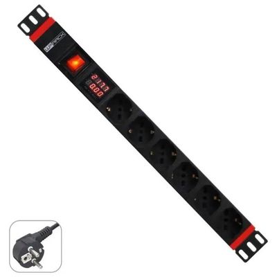WP Europe PDU Rack 19” 1U con 6 Prese Schuko, 3500 W e Display