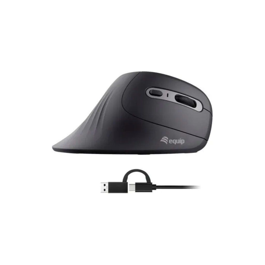 Equip Mouse Verticale Ergonomico 7200 DPI, 8 Pulsanti, Nero