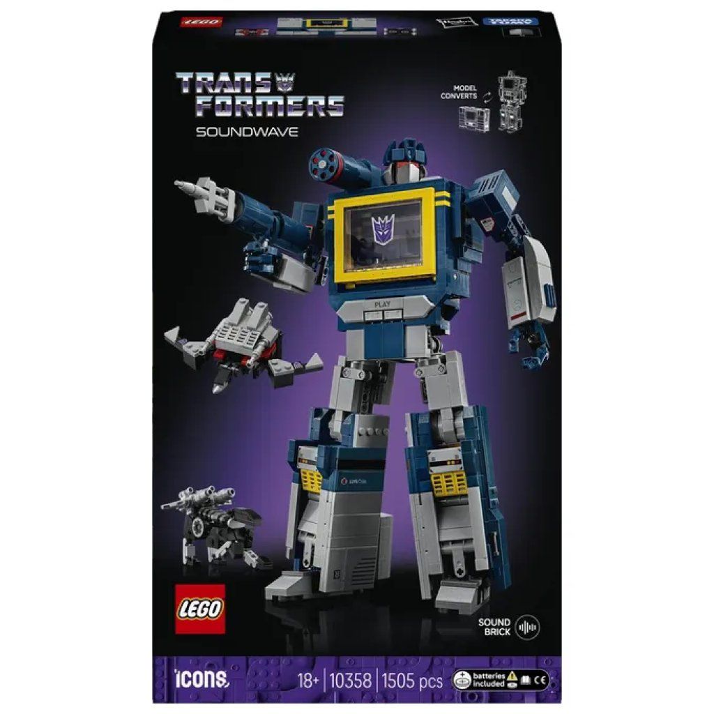 LEGO Icons Transformers: Soundwave – Set da costruzione per adulti, 1.505 pezzi