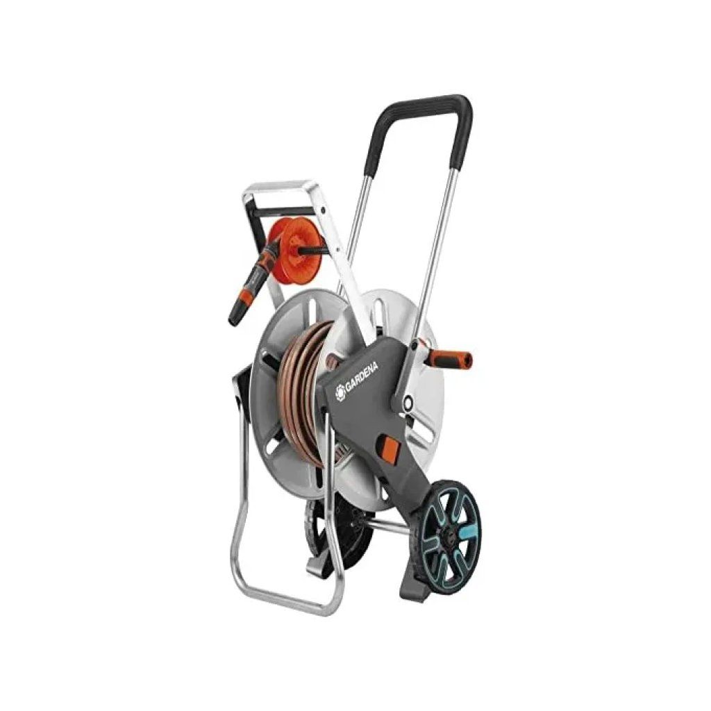 Gardena AquaRoll M Easy Metal – Carrello avvolgitubo con tubo da 25 m