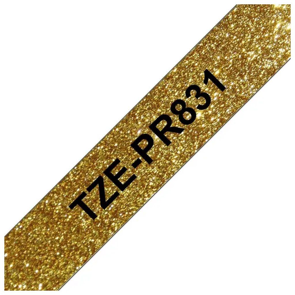 Brother TZe-PR831 nastro per etichettatrice, nero su oro