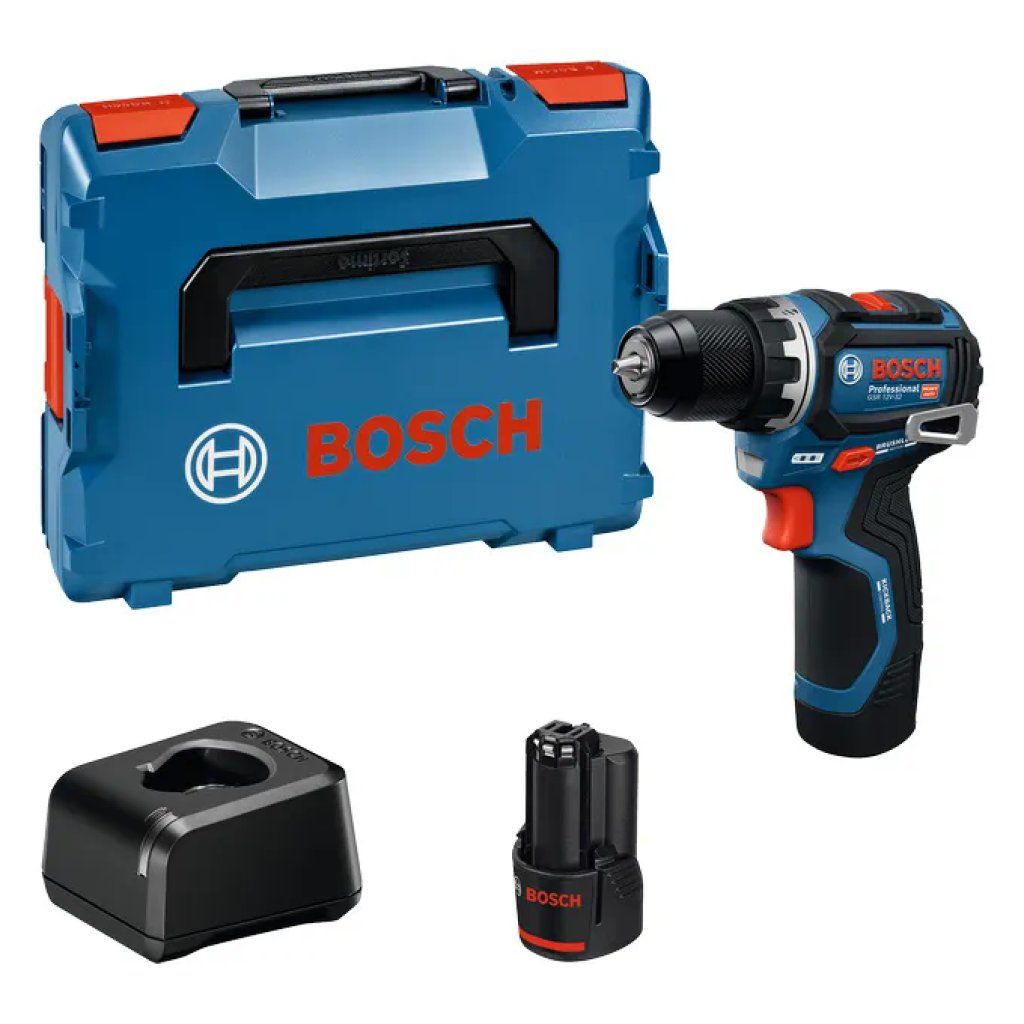 Bosch Professional GSR 12V-32 Trapano avvitatore a batteria, 2 batterie da 2 Ah, 32 Nm