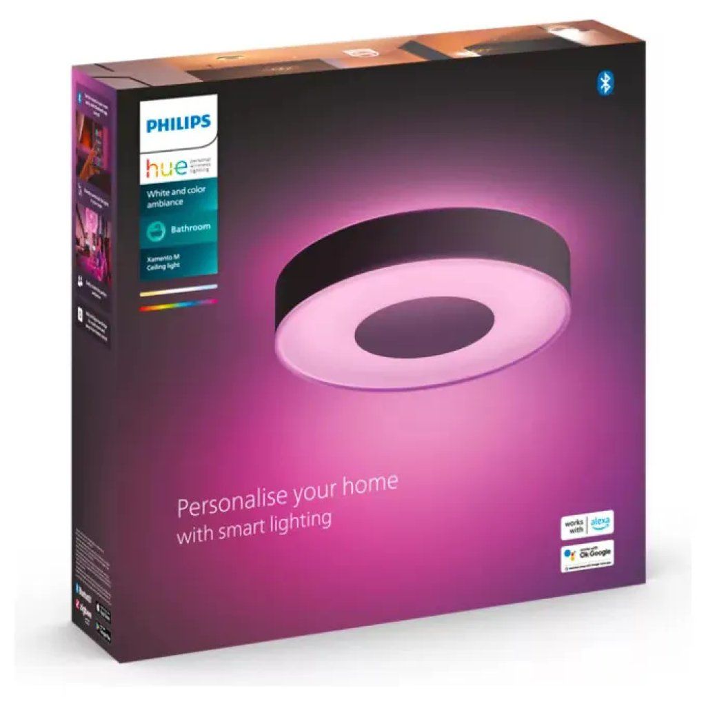 Philips Hue Xamento plafoniera LED smart IP44, 33,5 W, nera