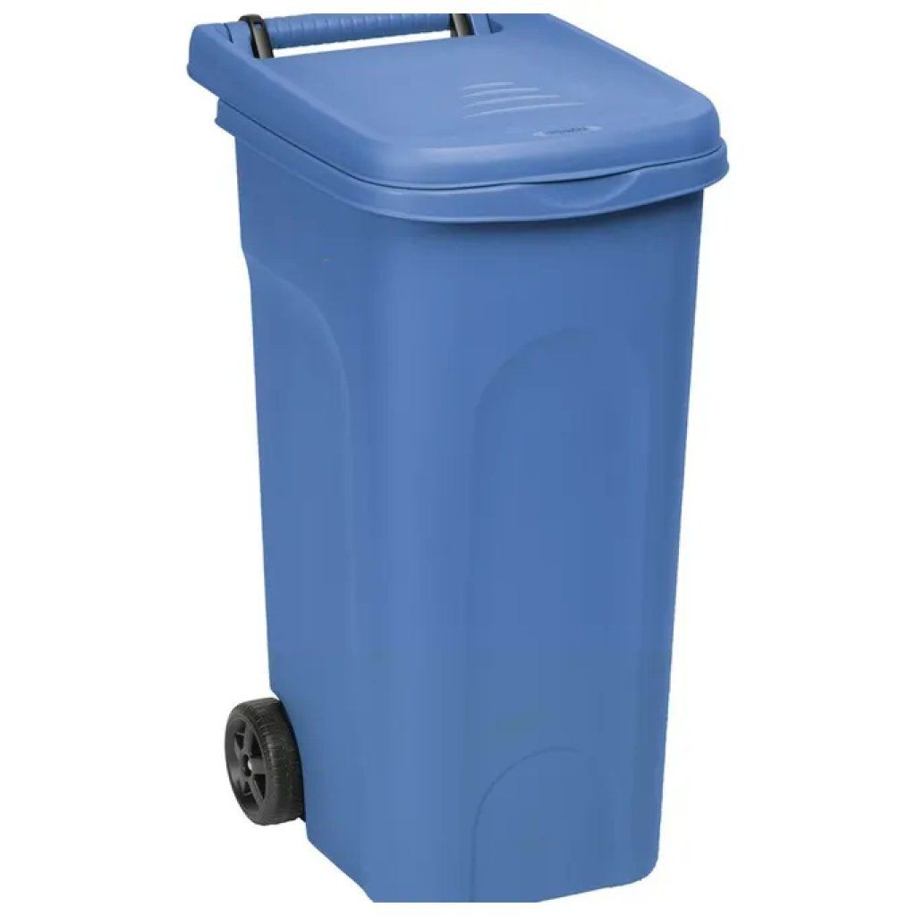 Stefanplast Urban Eco System – Bidone carrellato 80 L blu Capri
