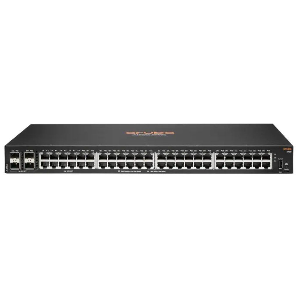 HPE Aruba CX 6100 JL676A Switch gestito 48 porte Gigabit, 4 SFP+ 1G/10G, rack 1U