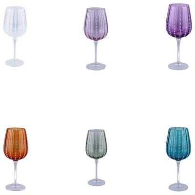VDE TIVOLI 1996 Villa d'Este Shiraz – Set 6 Calici da Vino in Vetro, 500 ml, Colori Assortiti