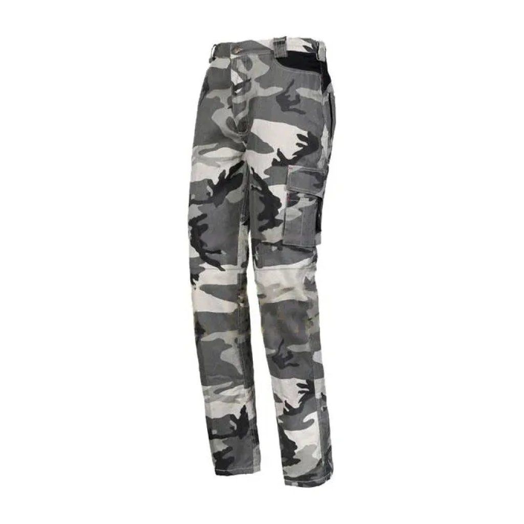 ISSA Pantalone da Lavoro Trasformabile in Bermuda, Cotone Grigio Mimetico, Taglia S ISSA Pantalone da Lavoro Trasformabile in Bermuda, Cotone Grigio Mimetico, Taglia S