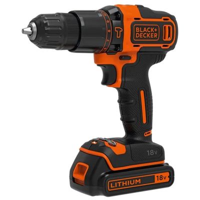 BLACK+DECKER BDCHD18K-QW Trapano Avvitatore a Percussione 18V con Batteria 1,5Ah e Valigetta