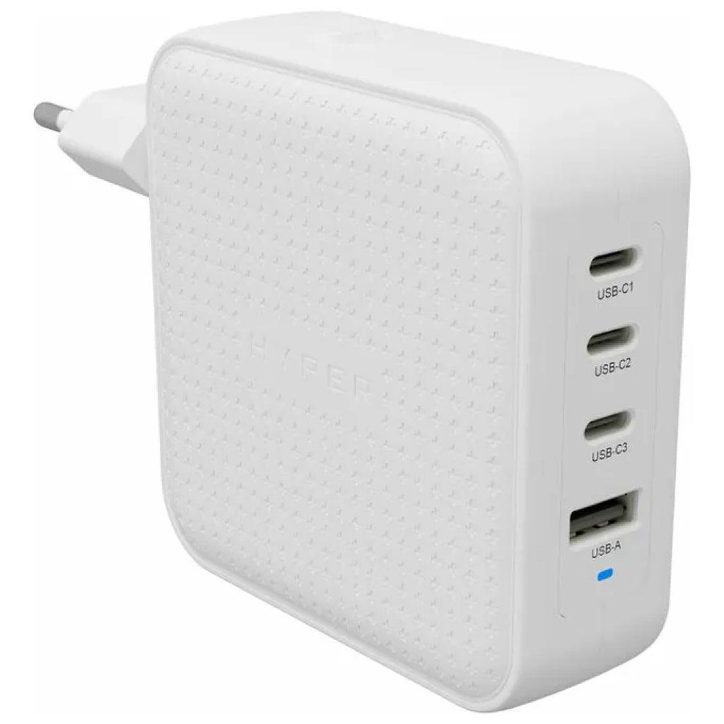 HYPER Caricabatterie GaN 100W USB-C e USB-A Bianco