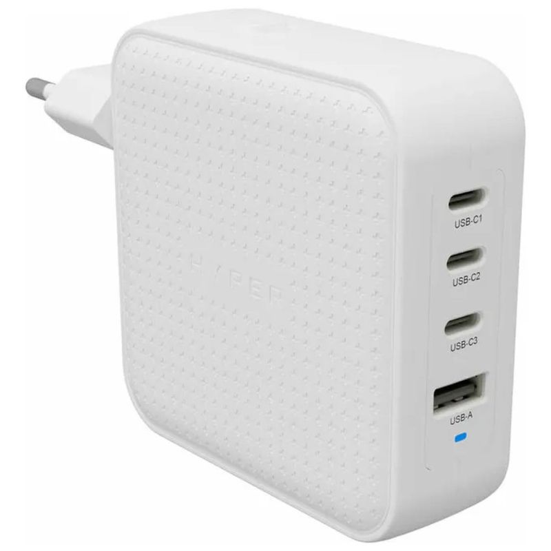 HYPER Caricabatterie GaN 100W USB-C e USB-A Bianco