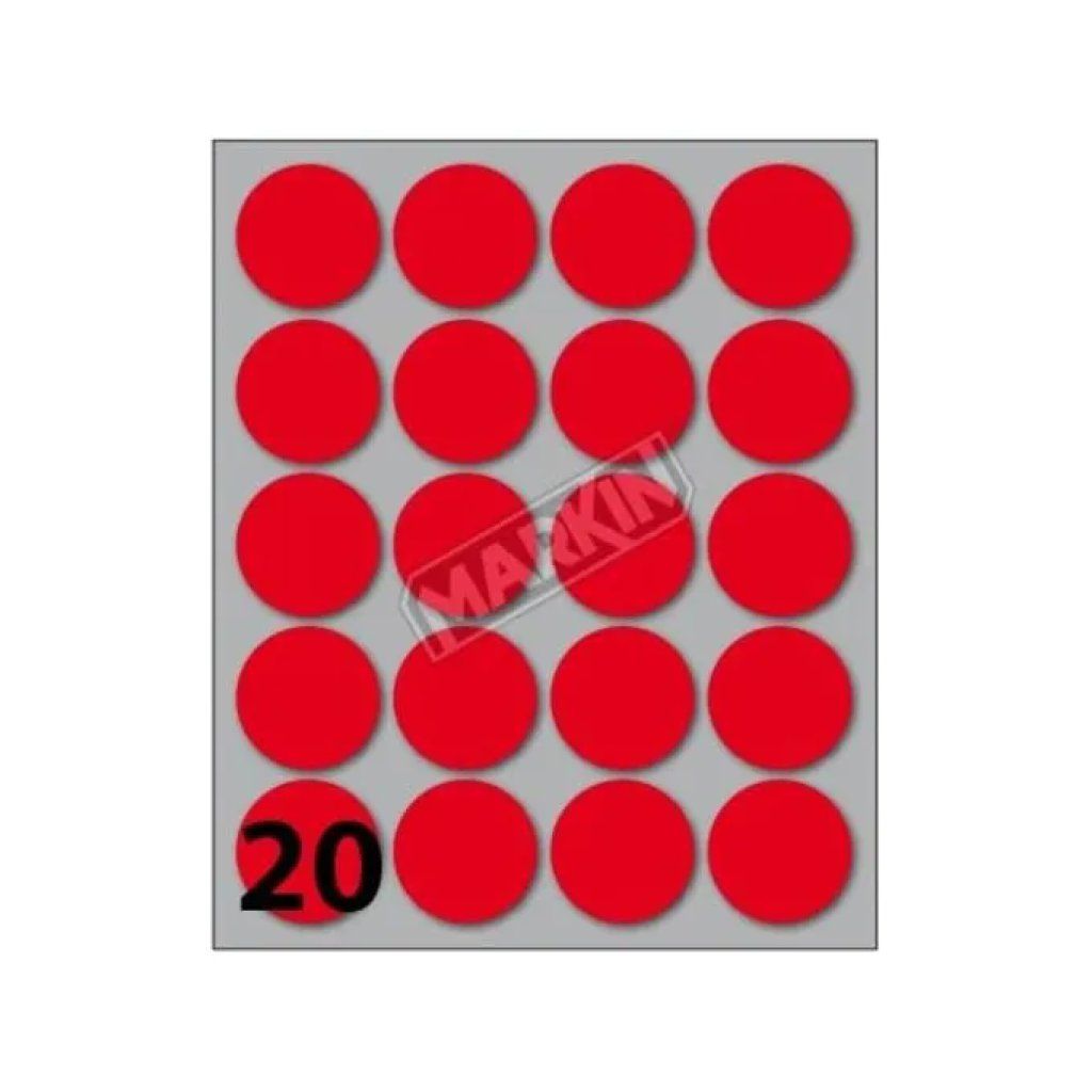 Markin Etichette Adesive Rosse 27 mm – 10 Buste