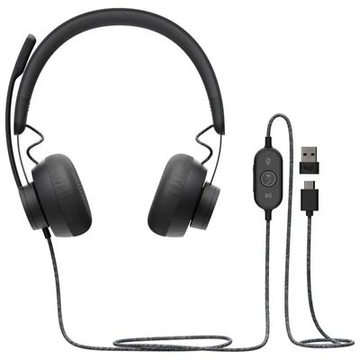 Logitech Zone Wired – Cuffie USB-C con microfono, adattatore USB-A e certificazione Microsoft Teams Logitech Zone Wired – Cuffie USB-C con microfono, adattatore USB-A e certificazione Microsoft Teams