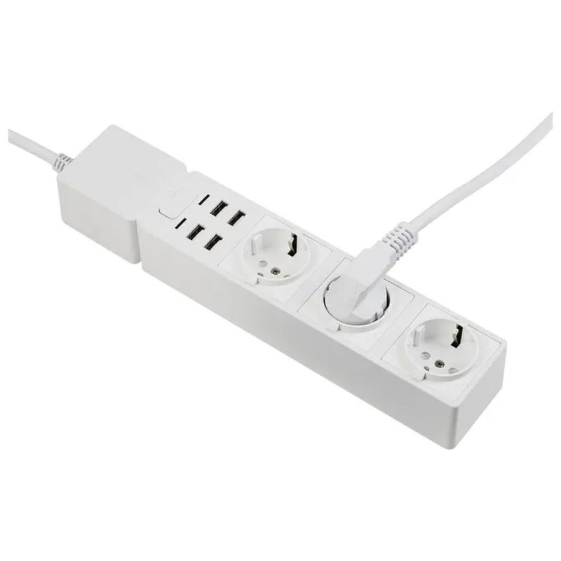 EDiMAX SP-1123WT Ciabatta Smart WiFi con 3 Prese e 4 Porte USB, Cavo da 1,5 m, Bianca