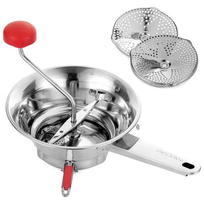 Pedrini Passaverdure in Acciaio Inox, Diametro 20 cm, con 3 Dischi