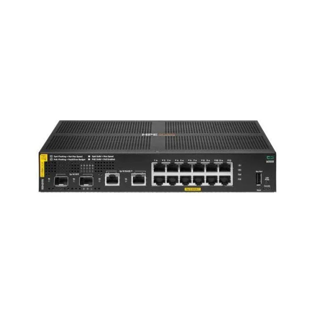 HPE Switch HPE Aruba Networking CX 6000 PoE, 12 porte Gigabit HPE Switch HPE Aruba Networking CX 6000 PoE, 12 porte Gigabit