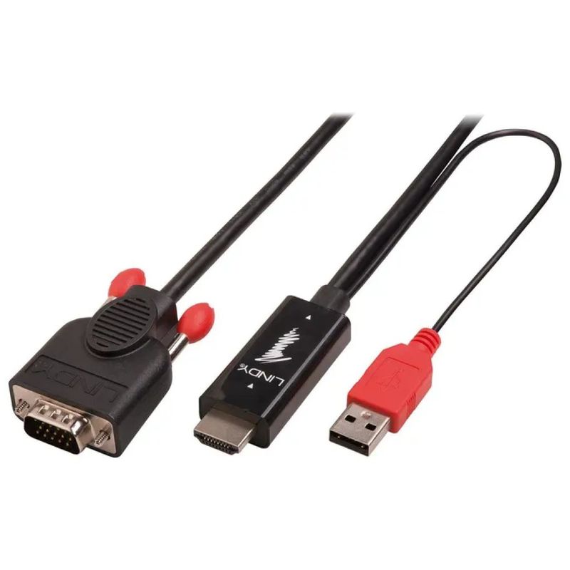 Lindy 41456 Cavo adattatore HDMI a VGA 2 m con alimentazione USB