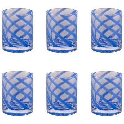 VDE TIVOLI 1996 Villa d’Este Vertigo Set 6 Bicchieri da Acqua Blu – 340 ml VDE TIVOLI 1996 Villa d’Este Vertigo Set 6 Bicchieri da Acqua Blu – 340 ml