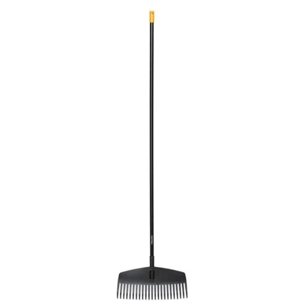 Fiskars Solid 1063090 – Rastrello per foglie, 23 denti, manico in alluminio da 169 cm