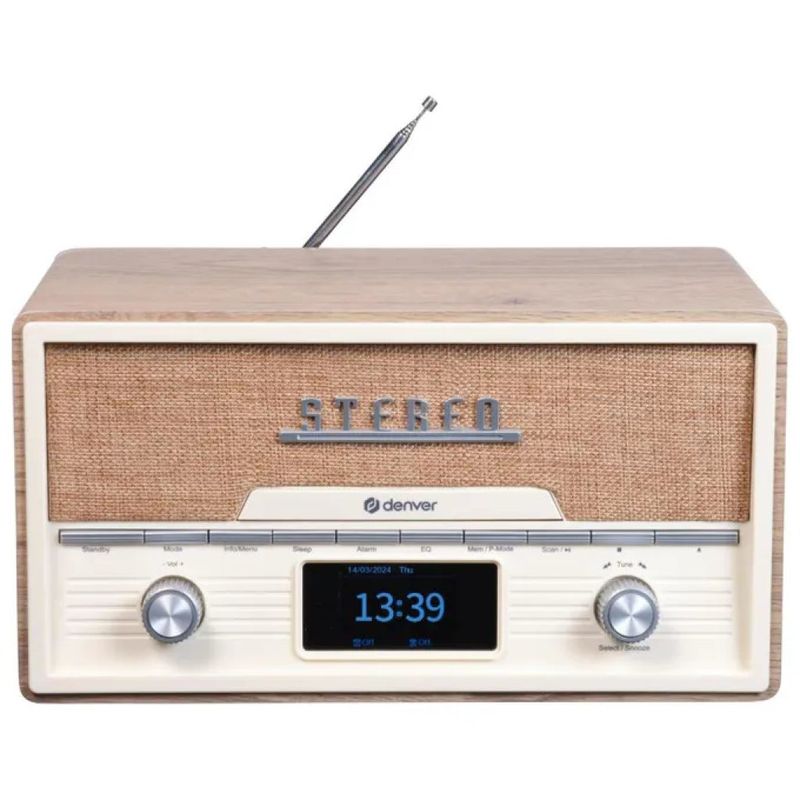 Denver MDA-525LW Lettore CD DAB+/FM Bluetooth effetto legno