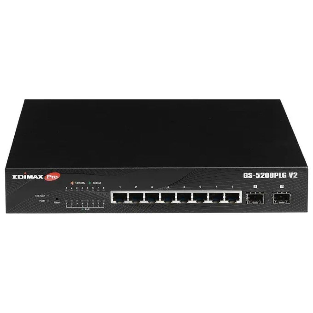 EDIMAX GS-5208PLG V2 Switch Web Smart Gigabit PoE+ 8 porte con 2 SFP