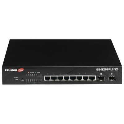 EDIMAX GS-5208PLG V2 Switch Web Smart Gigabit PoE+ 8 porte con 2 SFP