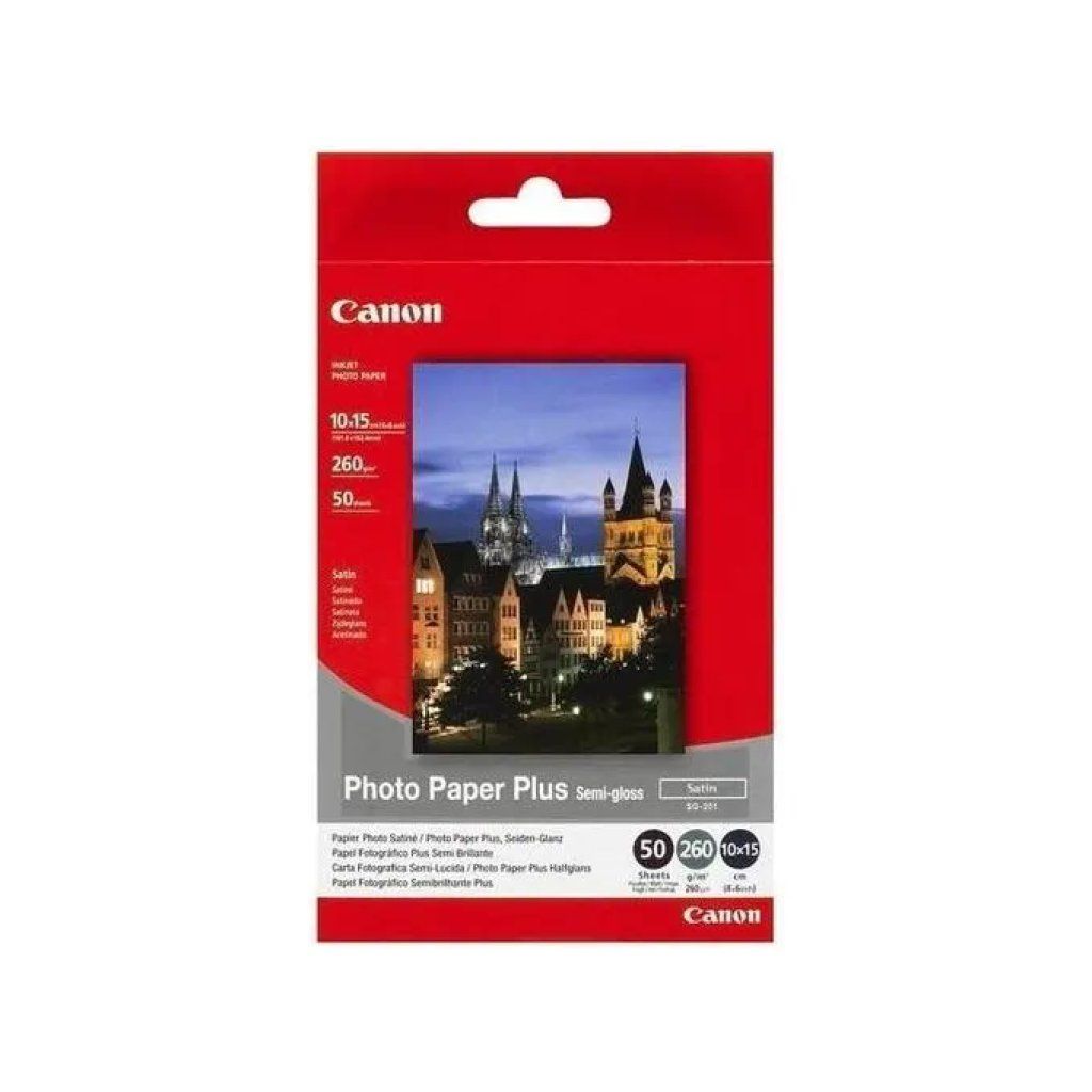 Canon Photo Paper Plus SG-201, carta fotografica 10 x 15 cm, 50 fogli, 260 g/m²