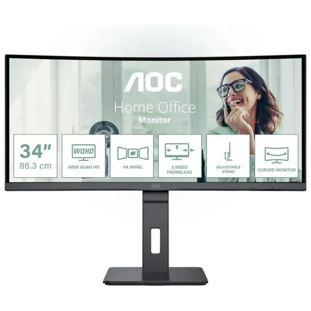 AOC CU34P3CV Monitor Curvo 34" WQHD 100 Hz con USB-C 65 W