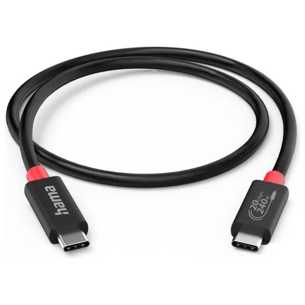 Hama 00200788 Cavo USB-C USB4 Gen 2, 20 Gbit/s, 240 W, 1 m, nero