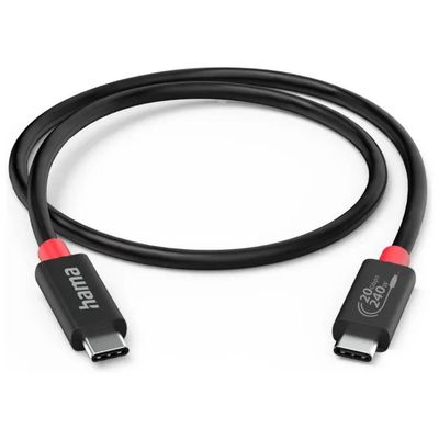 Hama 00200788 Cavo USB-C USB4 Gen 2, 20 Gbit/s, 240 W, 1 m, nero